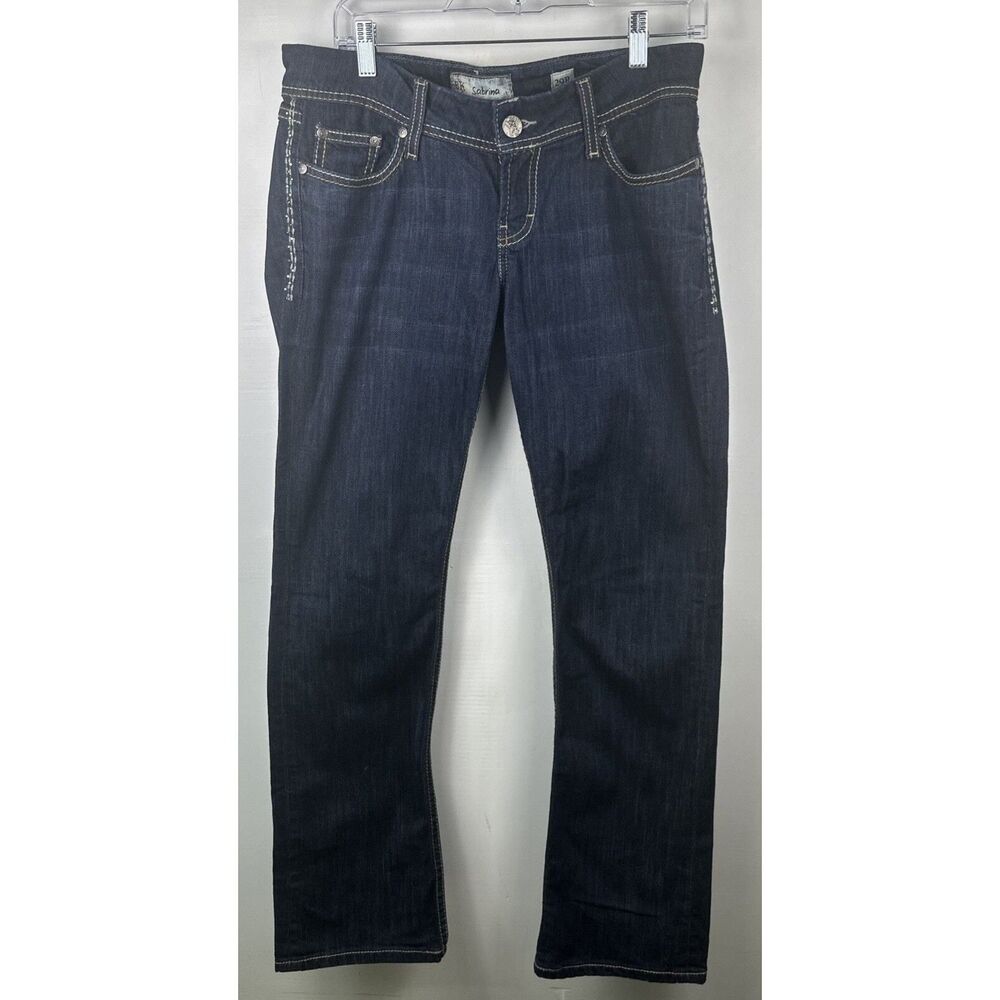 Bke Buckle Sabrina Women’s Sz 29r Denim Slim Boot Cut Embellished Jeans
